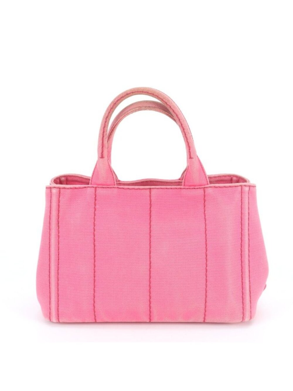 Prada Canapa Handbag Tote Trianglelogo Pink - Picture 3 of 8